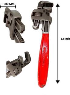 Rizmeg Pip Wrench 12inch/300mm, Heavy duty hand tool Adjustable Pipe Wrench Single Sided Pipe Wrench