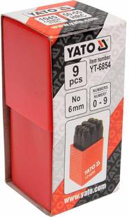YATO YT-6854 Number Stamps 9Pcs|Size is 6mm|Number Stamps Automatic|Number Stamp Machine|Number Stamp for Digit|Carbon steel|Industrial Tools|hand Tools|Mechanical Tools Single Sided Speciality