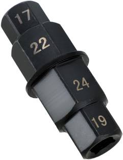 AASONS 4-in-1 Hex Allen Axle Spindle Driver Socket Adapter Tool - 17mm,19mm, 22mm, 24mm Hex Axle Tool 3/8 Inch for Motorcycle Front Rear Axle Wheel, Double Sided Combination Wrench