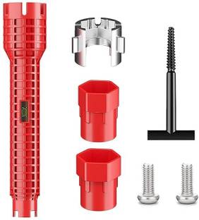 PKT Sink Wrench | Water Pipe, Sink, Faucet Installer Wrench Tool | 8 in 1 Plumbing Tool for Basin, Toilet, Bathroom, Pipe and Kitchen Single Sided Pipe Wrench