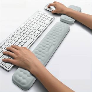 SHOPONIL Keyboard Wrist Pad with Non-Slip Base for Typing Pain Relief, Gaming, Computer Memory Foam, PU Leather Keyboard Wrist Rest
