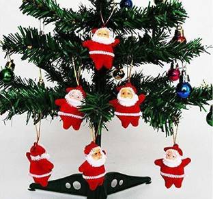 RKY Small Santa Claus for Christmas Tree Decoration Hanging Ornaments 30 mm Santa Attire