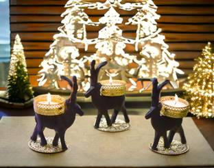 SHUBHKARIYA Tealight Holder Set Multicolor, Plastic Candle Holder
