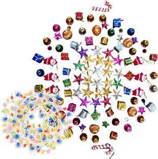 RG Accessories Christmas Tree Decoration Items - Pack of 55- Theme Christmas Hanging Ornaments Pack of 55