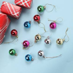 TIED RIBBONS Christmas Tree Decoration Balls Hanging Ornaments Pack of 12
