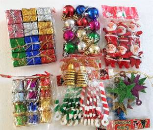 AT Arnav Trader Christmas Tree Decoration combo set Topper Ornaments Pack of 76