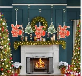 Flipkart SmartBuy Christmas decorations hanging Topper Ornaments Pack 5 Hanging Ornaments Pack of 5