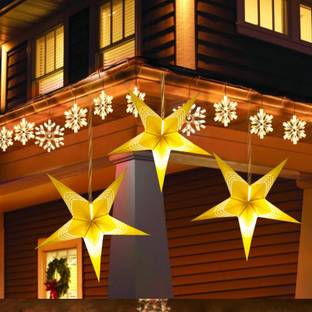 ME&YOU Beautiful Hanging Star For Christmas Party (12 Inch) Hanging Star Pack of 3