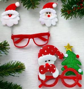 Sesonby Christmas Goggles Eye Mask Santa Goggles Eye Wear Merry Christmas Goggles Hanging Ornaments Pack of 2