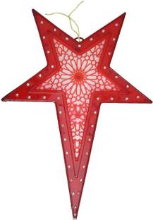 MG TRADING Multicolor Led Christmas Hanging Star Light for Indoor/Outdoor Decor (Red) Hanging Star Pack of 1