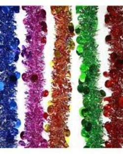 PARTY BREEZE tinsel garland for tree decortaion, christmas garland , merry christmas string Garlands Pack of 5