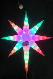 MDT India LED Glowing Christmas Star ASTER Double Sided Multicolor Hanging Star Pack of 1