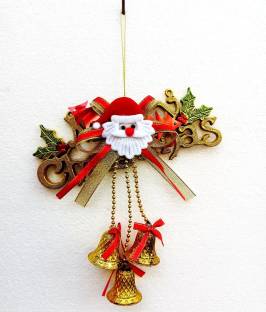 CraftVatika Christmas Hanging Decoration Item Santa Claus Jingle Bell Hanging Ornaments Pack of 1