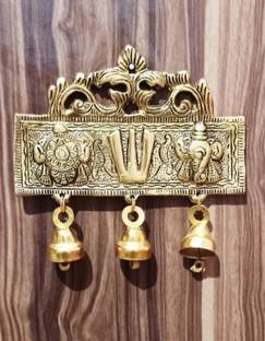 Basukiya Tirupati Balaji Shankha chakra Tilak Symbol With Ghanti For Door Hanging Aluminium Yantra