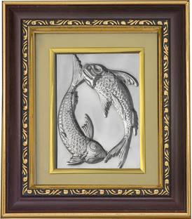 Pray Everyday Two Fish in Water Silver Plated Photo Frame Silver Plated Yantra