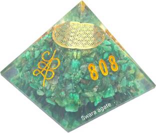 Swara Agate Green Aventurine Angelic Pyramid With Angel Symbol & Angel Number 808 520 741 Crystal Yantra