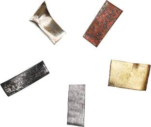 90 Degree Panchdhatu Tukda Metal Pieces for Muhurat Puja Samagri Copper, Bronze, Gold, Silver, Iron Yantra