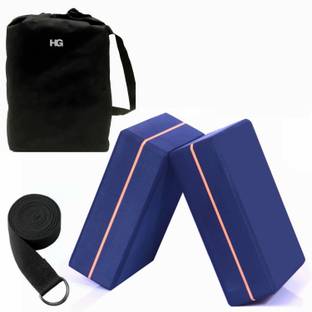 HOMEGALLEY Yoga Blocks Set of 2 with Belt for Exercise EVA Foam Blocks for Pilates Bricks Yoga Blocks