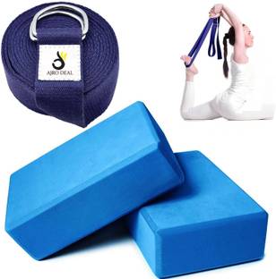 AJRO DEAL High Density EVA Foam Yoga Block for Improve Strength| Yoga Brick & Yoga Strap Yoga Blocks