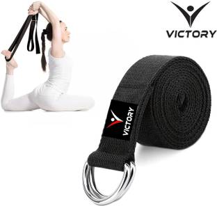 VICTORY Yoga Belt For Women & Men For Stretching Yoga Strap For Exercise & Workout Cotton Yoga Strap
