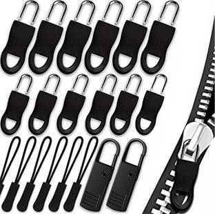 ELEPHANTBOAT 20pcs Zipper Pulls Replacement Kit, Universal Detachable Zipper Puller, Black Zipper Pull