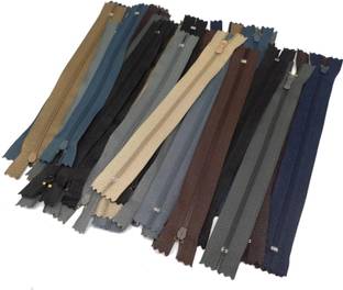 Kavch PANT ZIPS 8 INCHES LENGTH,SET OF 30 GENTS SHADES MULTICOLOR CLOSED-ENDED ZIPPER Multicolor Synthetic Two Way Closed-ended Zipper