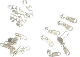 nawani School Bag Zipper Lock 15 Big 15 Small And 15 Lock Pin Silver Metal Open-ended Zipper