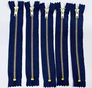 Aapal Collection Aapal Blue Brass Open-ended Zipper(Pack of 5 Pcs) Blue Brass Open-ended Zipper