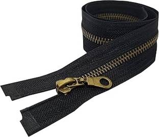 ISC Pure Brass Antique Zipper 30 Inchs Open End for Jacket & Butique Use( 1 Piece) Black Brass Open-ended Zipper