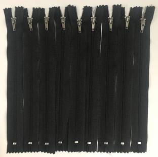 SoftSwiss Invisible Zipper #3 with Metal Puller for Pants Size 8 Inch (Pack of 40 Zip) Black Nylon Invisible Zipper
