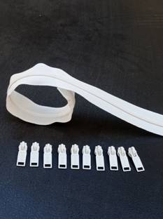 Togline ZIP NO. 3 ,5 MTR WHITE ZIP AND 10 RUNNER White Nylon, Plastic Two Way Open-ended Zipper