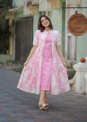pink canoe dress Canoe" Printed dress