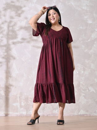 chinese dress ladies Black Pleated Long Sleeve Dress For Party Wear Plus Size Women
