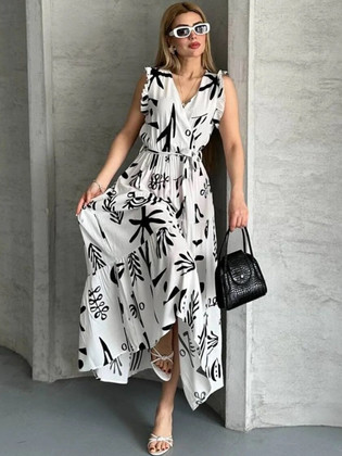 revealing black dresses Black Ruffle Satin Neckline Dress