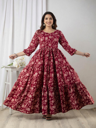 maxi dresses for pregnant ladies PinkBlush Red Lace Overlay Maternity Maxi Dress main image 0