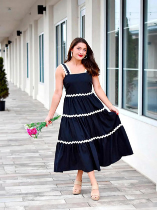 knee length dresses for ladies Buy A-line Midi Dress For Girls & Women Online in India-VogPap main image 0