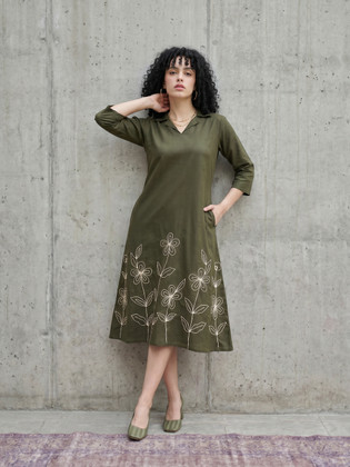 a line dress online india Olivia Garden A-line Cotton Dress is exclusively available now on www.KanthaIndia.com Discover fresh styles online @kanthaindia { KanthaIndia, Cotton A-line dress, Indian Fashion, Artisanal clothing, dresses, summer styles, winter looks, Handcrafted in