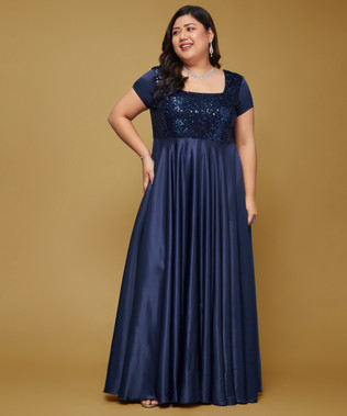 sachin and babi light blue dress 12 Elegant Navy Blue Dresses for Wedding Guests(2025)