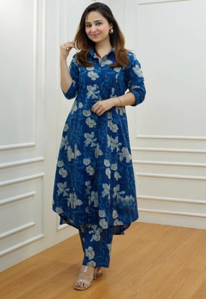 GRECIILOOKS Kurta Set da donna – Kurtis dritto in cotone