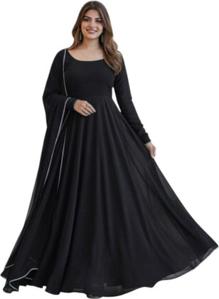 white christmas dresses Buy Chand Bali Black Sequin Georgette Anarkali main image 0