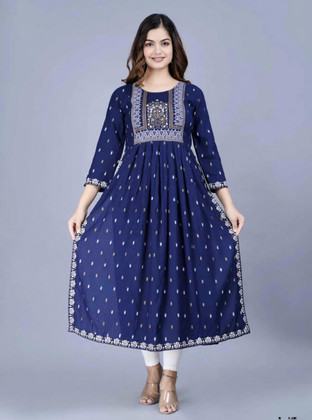 open lace back dress Women's Pink Naira Cut Kurti Party Wear  mahezon