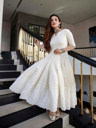White Anarkali - Buy White Anarkali online at Best Prices in India |  Flipkart.com