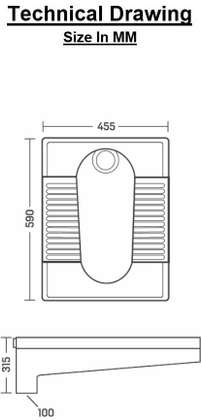 BM BELMONTE Indian Toilet Commode Orissa Pan 23 Inch for Bathroom ...