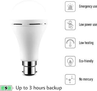 GUGGU Emergency 12W Inverter LED Bulb with 2000mAh Rechargeable Battery ...