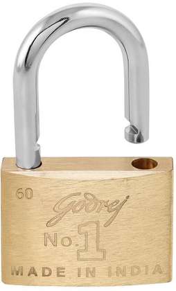 Godrej Locks No. 1 Made in India 60mm Padlock, Hardened shackle Padlock ...