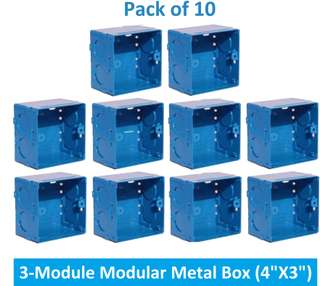 Electrical 3 Module Box FORUS GI Modular Box, 1-2 Modular Box Metal Electrical Box Price in ...