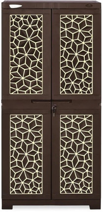 Nilkamal Freedom FMM STAR Cabinet for Multipurpose Storage Solution|Bedroom|Kids Room Plastic Almirah Finish Color - Weathered Brown / Biscuit, DIY(Do