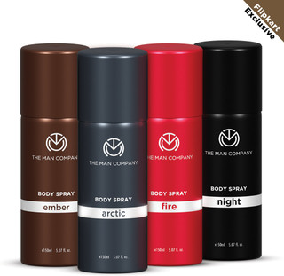THE MAN COMPANY The Power Quad Deodorant Set - Arctic, Night, Fire and Ember Body Sprays Deodorant Spray  -  For Men (600 ml, Pack of 4)