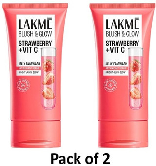 Lakmé Blush & Glow Strawberry Freshness Gel with Strawberry Extracts 150GM Pack of 2 Face Wash 300 g