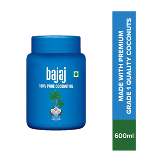 BAJAJ 100% Pure Coconut Oil Wide Mouth Jar Made with Premium Grade 1 Quality  Hair Oil (Nariyal tel)